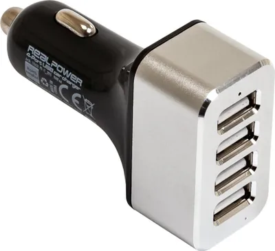 Produktbild von RealPower KFZ-Ladegerät           2400mA   4xUSB