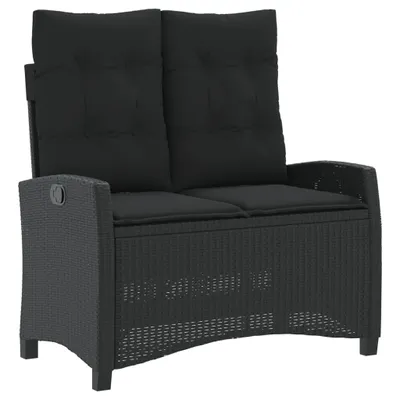 Immagine prodotto di vidaXL Panchina da giardino regolabile con cuscini in Poly Rattan nero