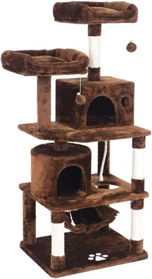 Immagine prodotto di Albero per gatti con palo per grattare, rivestito in sisal, e nido in alto