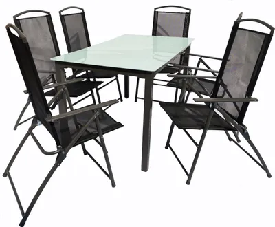 Immagine prodotto di 7 pz. set mobili da giardino | gruppo posti a sedere gruppo da pranzo | 1x tavolo, 6x sedie | dimensioni tavolo ca. H. 76 x W. 140 x D. 80 cm | Set Hochlehner 140M