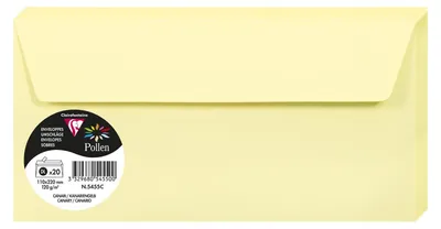 Produktbild von Clairefontaine 5455C, DL (110 x 220 mm), Gelb, Papier, 120 g/m², 20 Stück(e), Forest Stewardship Council (FSC)