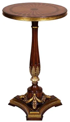 Produktbild von Casa Padrino Luxus Barock Beistelltisch Braun / Gold Ø 40 x H. 65 cm - Runder Mahagoni Tisch im Barockstil - Barock Möbel