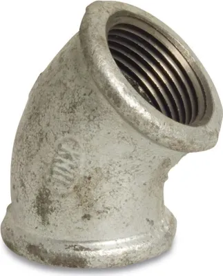 Produktbild von Gewindefitting Temperguss Winkel 45° 1/2" IG x 1/2" IG