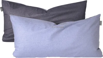 Produktbild von Schiesser Kissenhüllenset Doubleface | 2-teilig | Zweifarbig | Renforcé | 100% Baumwolle | Reißverschluss | 40x80cm | Blau