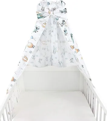 Productafbeelding van Babydekentje met strik, vliegtuig-vogelprint, ongeveer 160x240 cm, katoenen deken