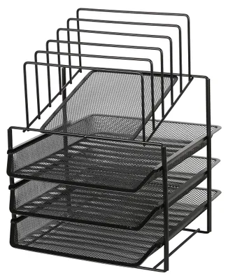 Imagen del producto de Organizador de escritorio de 3 niveles con 5 separadores para documentos