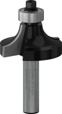 Imagen del producto de Fresa de ranurar de dos filos, con insertos de metal duro y cojinete de bolas de arranque, diámetro del vástago: 8 mm, radio/diámetro: 10 mm