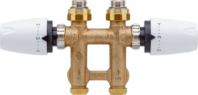 Immagine prodotto di Heimeier Multilux4F set per radiatori + riscaldamento a pavimento bianco incl. piastra di copertura a parete 9690-57.800