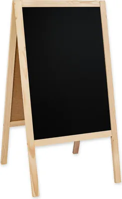 Produktbild von Kreidetafel/Holz Kundenstopper - robuste Werbetafeln für Innen und Außen natur / Classic / 61x118 cm