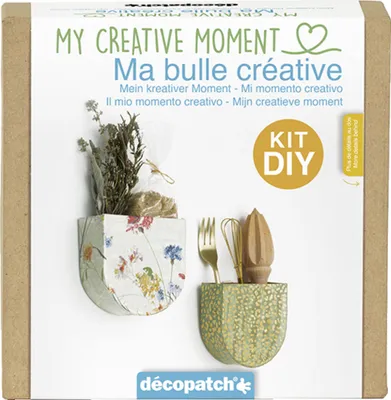Produktbild von Décopatch 5x Mini-Set für Erwachsene, Mein kreativer Moment, Wandhalter KIT043C