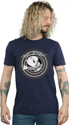 Obrázek produktu pro Looney Tunes - pánské tričko "That's All Folks" BI1502 (M) (námořnická modrá)