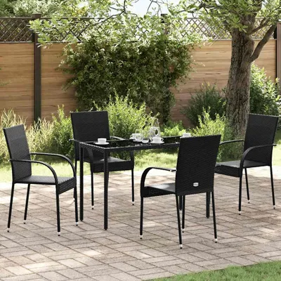 Zdjęcie produktu dla VidaXL 310084, Taras, Technorattan, Stal, Czarny, 555 mm, 535 mm, 950 mm