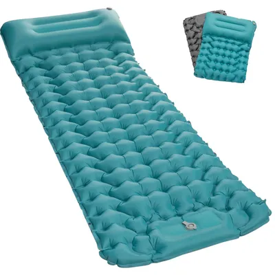 Productafbeelding van Zelf opblazend campingmatras, ultralicht luchtmatras met voetpomp