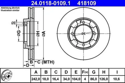 Produktbild von ATE Bremsscheiben (2 Stück)  24.0118-0109.1