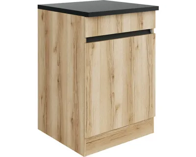 Produktbild von Küchen Unterschrank mit Arbeitsplatte Kaya U606-0+ in Wildeiche Nachbildung 60 cm breit
