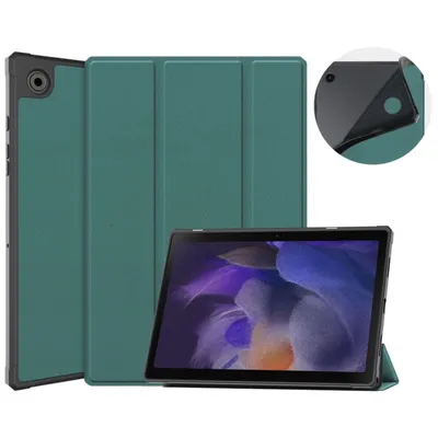 Zdjęcie produktu dla Etui na tablet König Design kompatybilne z tabletem Samsung Galaxy Tab A8 2021 SM-X205 ze sztucznej skóry w kolorze ciemnozielonym