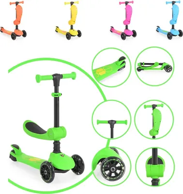 Produktbild von Moni Kinderroller 2 in 1 Lamborghini Laufrad, Lenkerhöhe verstellbar, klappbar grün