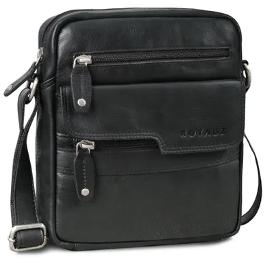 Produktbild von ROYALZ "Oregon" Leder Umhängetasche Herren Klein – Kompakte Echtleder Herrentasche Vintage, Kleine Schultertasche Herren, Crossbody Bag Leder, Messenger Bag Männer