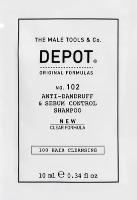 Image de Depot, 100 Hair Cleansing No. 102 Clear Formula, Botanical Complex, Hair Shampoo, Anti-Dandruff & Sebum Control, 10 ml
