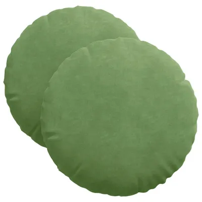 Produktbild von vidaXL Sitzkissen 2 Stück Hellgrün Ø 40 x 13 cm Samt