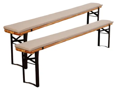 Image de Ensemble de 2 coussins pour bancs de jardin, antidérapants et lavables, idéal pour l'extérieur et les événements