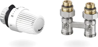 Produktbild von S+ Thermostatkopf Vekotrim Anschlussset gerade G3/4-1/2