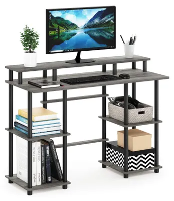 Produktbild von Furinno Computerschreibtisch, 48 x 113 x 86,1 zm – Französische Eiche/Schwarz
