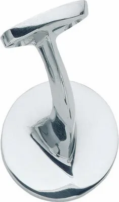 Produktbild von Handlaufstütze Chrom rund gebogen mit Stockschraube