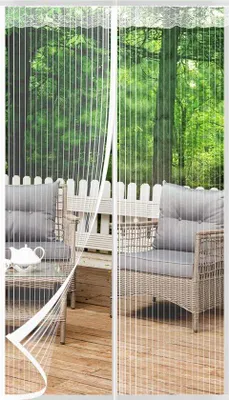 Image de Moustiquaire magnétique 95 x 200 cm, blanche, pour balcon et terrasse