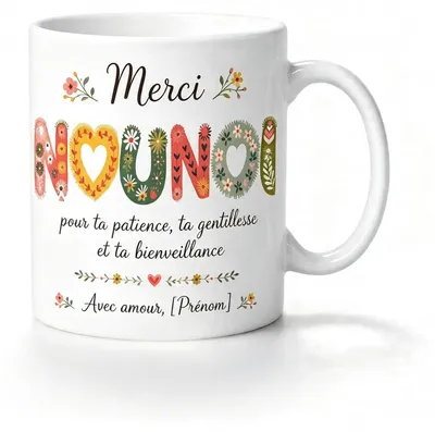 Dankeschön-Mok mit Blumenmotiv, Keramik, 360 ml