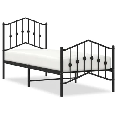 Obrázek produktu pro Rám postele s čelem a nohama kovový černý 75x190 cm