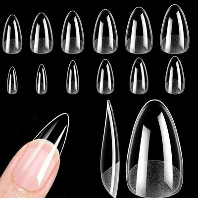 Produktbild von Dailygoods – Verlängerung für Nägel, lang, mandelförmig, transparent, 12 Stück