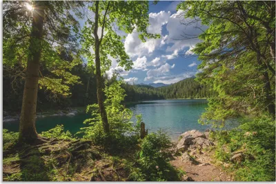 Produktbild von ARTland Wandbild Alu für Innen & Outdoor Eibsee Größe: 30x20 cm