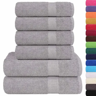 Produktbild von vidaXL 6-tlg. Handtuch-Set FROGN Grau 360 g/m²