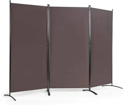 Zdjęcie produktu dla FANTASK, przegroda pokojowa składająca się z 3 elementów, wymiary 260 x 183 cm, parawan, ścianka działowa wykonana z materiału
