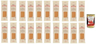 Produktbild von Rummo Bucatini n° 6 Pasta Lenta Lavorazione Teigwaren aus Hartweizengrieß Bronze-Zeichnung 20x 500g + Italian Gourmet polpa 400g