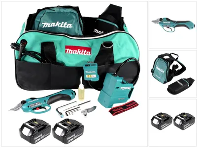 Obrázok produktu pre Makita DUP 361 G akumulátorové nožnice na vinič a konáre 36 V (2x 18 V) + 2x akumulátor 6,0 Ah + taška – bez nabíjačky