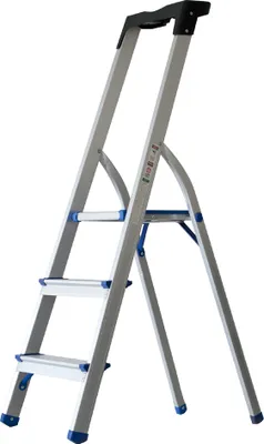 Zdjęcie produktu dla pavo 8037339 pavo Stehleiter silber 3 Sprossen, H: 112,0 cm