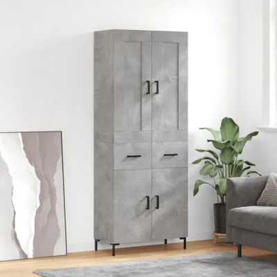 Obrázek produktu pro vidaXL Highboard concrete grey 69,5x34x180 cm odvozený dřevěný výrobek