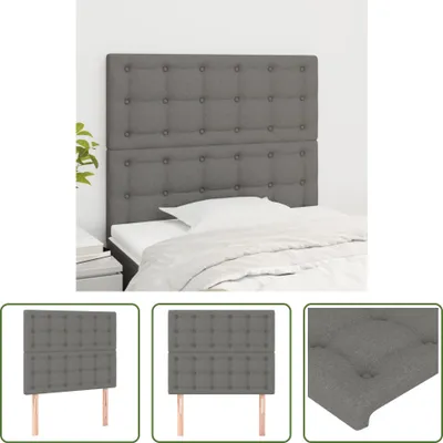 Produktbild von The Living Store Kopfteile 2 Stk. Dunkelgrau 90x5x78/88 cm Stoff