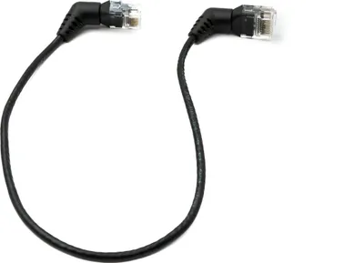 Immagine prodotto di Cavo LAN da 25 cm, connettori RJ45 8P8C a connettore, angolato, colore nero | System-S
