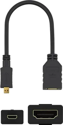 Produktbild von Micro HDMI™ / HDMI™-Adapter, 4K/60Hz HDMI™-Micro-Stecker (Typ D) > HDMI™-Buchse (Typ A)