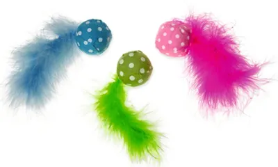 Produktbild von Karlie Polka Ball - Katzenspielzeug - Textil - Sortiert - Durchm.4 cm