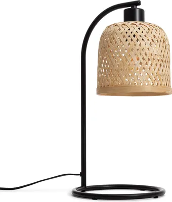 Produktbild von Tischlampe aus Metall und Bambus Adola Natürlich