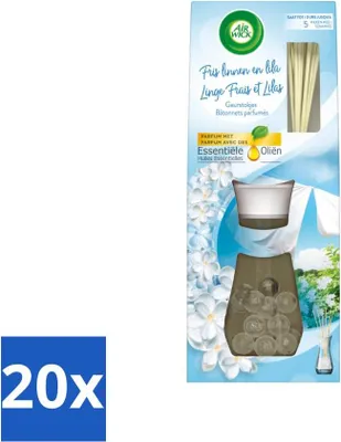 Image de Diffuseur d'huiles essentielles Air Wick - Coton doux - Huiles essentielles - 33 ml - Pack avantage - 20 pièces