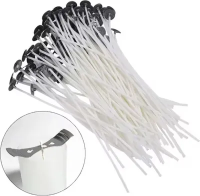 Image de CHPN – Mèches pour bougies – Mèches pour bougies – Mèches – Fabrication de bougies – Production de bougies – 100 pièces – 15 cm – Bougies faites maison – 100 mèches pour bougies