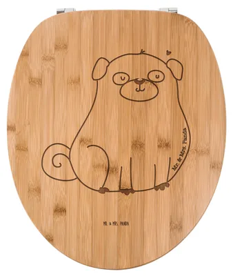 Produktbild von Mr. & Mrs. Panda WC Sitz Mops - Transparent - Geschenk, Knuffig, Klobrille, Hundebesitzer, Hund, Brille, Klodeckel, Hundeliebe, Liebe, WC-Brille, Toilettendeckel