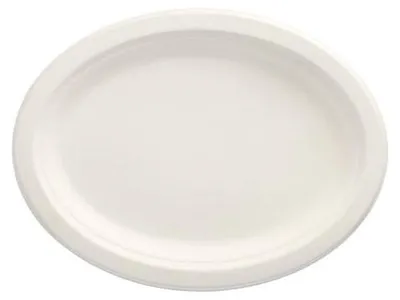 Produktbild von Teller, Zuckerrohr "pure" oval 26 cm x 20 cm x 2 cm weiss