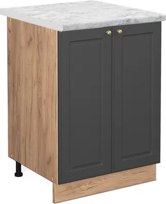 Image de Meuble bas de cuisine Vicco Fame-Line Anthracite-or 60cm , PT Marbre, Model 45979