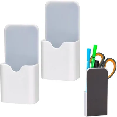 Produktbild von Magnetischer Büropenhalter - 2 Stücke - Büro Organizer - Kunststoff - 12 x 5,7 x 2,7 cm